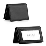 HAWEE Men's Bifold Front Pocket Wallet Genuine Leather RFID Blocking Card Billfold 5 Slots with Cash Clip, Black
