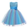 HAWEE Flower Girls Sequin Dress Rainbow Tutu Birthday Party Princess Dress Pageant Gown for Age 3-10 Years Old - KAMO