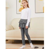 Girls Leggings Toddler Pants Leggings for Girls School Uniform Tutu Kids Ruffle Skirt, 3-Pack, Sizes 3-10 - KAMO