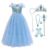 KAWELL Princess Dress Costume, Christmas Party Costume for Toddler Girls 2-11T - KAMO