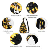HAWEE Convertible Sling Backpack Purse Sunflower Crossbody Chest Bag Left and Right Shoulder Water Repellent