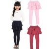 Girls Leggings Toddler Pants Leggings for Girls School Uniform Tutu Kids Ruffle Skirt, 3-Pack, Sizes 3-10 - KAMO