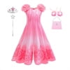 KAWELL Glinda Costume Dress Good Witch Cosplay Pink Pajamas Bubble Dress Halloween Costume - KAMO