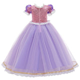 Girls Rapunzel Princess Sofia Costume Birthday Christmas Halloween Cosplay Carnival Fancy Dress - KAMO