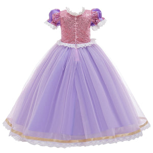 Girls Rapunzel Princess Sofia Costume Birthday Christmas Halloween Cosplay Carnival Fancy Dress - KAMO
