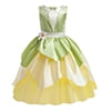 HAWEE Deluxe Princess Frog Costumes Little Girls Dress Fancy Gown for Cosplay Halloween Party - KAMO