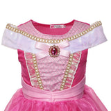 HAWEE Pink Princess Dress Party Toddler Girls Halloween Costume Deluxe Beauty Cosplay Outfit - KAMO