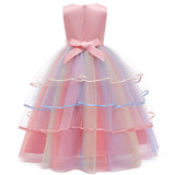 HAWEE Princess Girl Dress Long Tulle Gown Flower Girls Unicorn Dress - KAMO