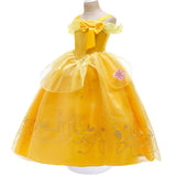 HAWEE Princess Dress up Birthday Party Fairy Yellow Costume for Toddler Girls - KAMO