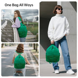 HAWEE Drawstring Backpack Sports Gym Bag Water Resistant String Bag Cinch Sackpack with Zipper Pocket for Shopping Sport Yoga - KAMO