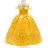 HAWEE Princess Dress up Birthday Party Fairy Yellow Costume for Toddler Girls - KAMO