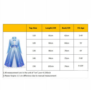 Frozen 2 Elsa Deluxe Princess Dress Costume for Girl Cosplay Christmas Party Dresses with Accessories - KAMO