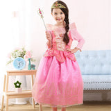 HAWEE Pink Princess Dress Party Toddler Girls Halloween Costume Deluxe Beauty Cosplay Outfit - KAMO