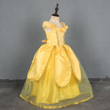 HAWEE Princess Dress Up Costume for Girls Birthday Cosplay Party with Accessories, Yellow - KAMO