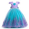 HAWEE Girls Mermaid Costume Princess Dress Up Lace Off Shoulder Evening Elegant Dress - KAMO