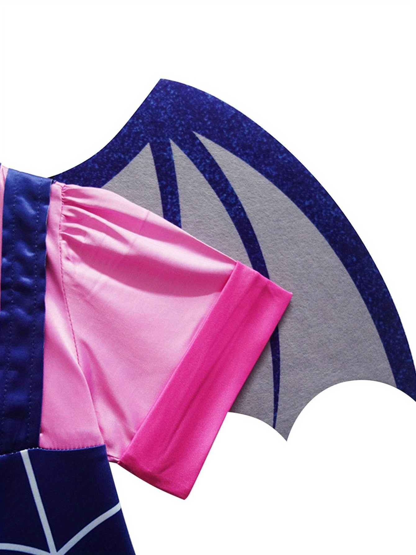Adorable Girls' Vampirina Costume Set - Soft Velvet Halloween Dress with Detachable Bat Wings & Matching Headband - Perfect for Cosplay, Parties & Photoshoots - Sizes 2Y to 7Y - KAMO