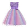 HAWEE Flower Girls Sequin Dress Rainbow Tutu Birthday Party Princess Dress Pageant Gown for Age 3-10 Years Old - KAMO