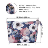 HAWEE Cosmetic Bag for Women Girls Make up Storage Pouch Case Portable Zipper Travel Accessories Organizer for Toiletry Water Repellent, Retro Camellia