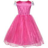 HAWEE Pink Princess Dress Party Toddler Girls Halloween Costume Deluxe Beauty Cosplay Outfit - KAMO