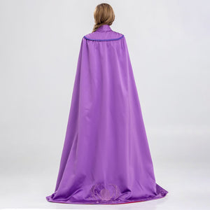 KAWELL Elsa Princess Costume Cloak 5'8" Blue Halloween Dress with Luxury Embroidery (4 Pieces) - KAMO