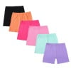 HAWEE 6 Pack Cotton Girls Bike Shorts Cartwheel Toddler Biker Under Dress Dance Multi-Color Shorts, 5-14 Y - KAMO