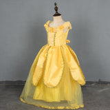 HAWEE Princess Dress Up Costume for Girls Birthday Cosplay Party with Accessories, Yellow - KAMO