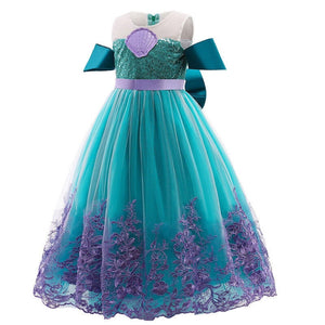 Little Mermaid Costume Ariel Dress for Girls Kids Birthday Party Halloween Cosplay Costumes 3-10 Years - KAMO