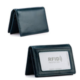 HAWEE Men's Bifold Front Pocket Wallet Genuine Leather RFID Blocking Card Billfold 5 Slots with Cash Clip, Black