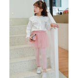 HAWEE Little Girls Footless Leggings with Tutu Ruffle Bowknot Skirt Stretchy Cotton Pantskirt, 4 Packs, 2-8 Years - KAMO