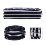 HAWEE Wristlet Purse for Women Credit Card Holder Wallet with 3 Zipper Handbag Wallet Floral Printing, Colorful Flower