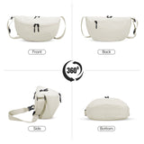HAWEE Pure Colour Crossbody Bag Bum Bag for Women,Two Way Zipper Belt Bag with Adjustable Strap,Fashion Waist Packs for Traveling Workout - KAMO