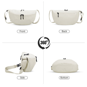 HAWEE Pure Colour Crossbody Bag Bum Bag for Women,Two Way Zipper Belt Bag with Adjustable Strap,Fashion Waist Packs for Traveling Workout - KAMO
