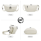 HAWEE Pure Colour Crossbody Bag Bum Bag for Women,Two Way Zipper Belt Bag with Adjustable Strap,Fashion Waist Packs for Traveling Workout - KAMO