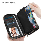 HAWEE Cellphone Wallet for Women Dual Zipper Long Purse with Removable Wristlet, Sunflower Yellow