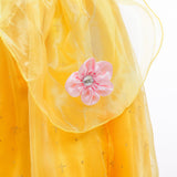 HAWEE Princess Dress up Birthday Party Fairy Yellow Costume for Toddler Girls - KAMO