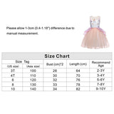 KAWELL Unicorn Princess Tulle Flower Pageant Christmas Girl's Fancy-Dress Costume for Child, 9-10 Years - KAMO
