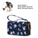HAWEE Cellphone Wallet for Women Dual Zipper Long Purse with Removable Wristlet, Sunflower Yellow