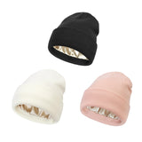 HAWEE 3 Pack Satin Lined Winter Beanie Hats,Silk Lined Beanie Knit Soft Warm Cuffed Hat for Women Men