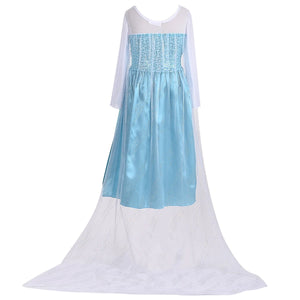 Princess Costumes Birthday Dress Up for Little Girls with Crown,Wig,Gloves Accessories 2-7 Years - KAMO