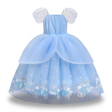 HAWEE Girls Princess Costume Dress, Butterfly Tulle Long Ball Gown with Accessories, Birthday Party & Halloween Costume Age 2-7 Years - KAMO