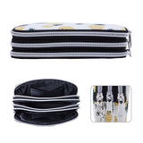 HAWEE Wristlet Purse for Women Credit Card Holder Wallet with 3 Zipper Handbag Wallet Floral Printing, Colorful Flower