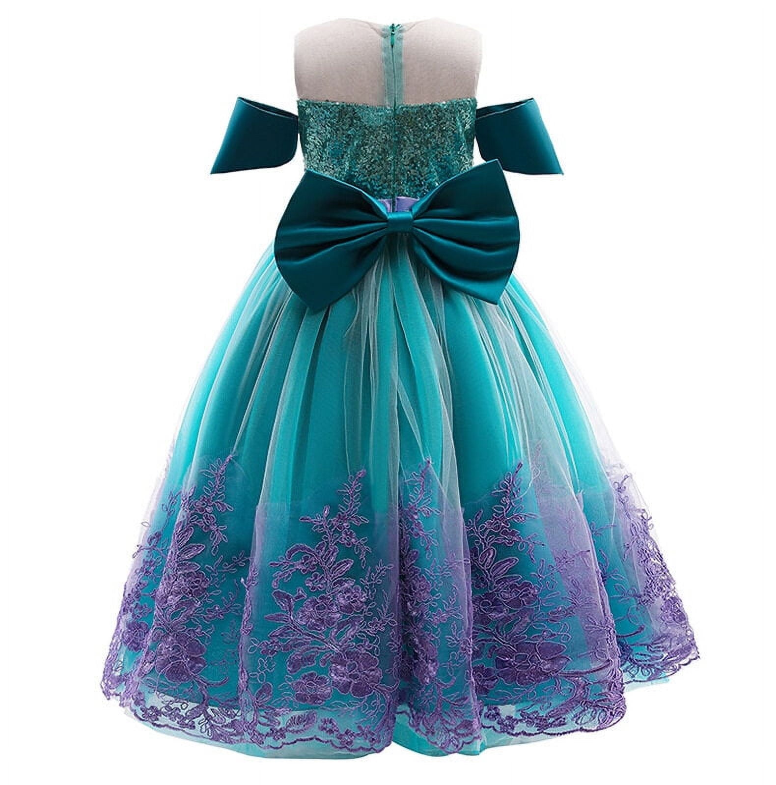 Little Mermaid Costume Ariel Dress for Girls Kids Birthday Party Halloween Cosplay Costumes 3-10 Years - KAMO