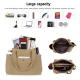 HAWEE Canvas Tote Bag for Women Daily Work Zippered Handbag Casual Shoulder Bag for Shopping Business Travel, Purple