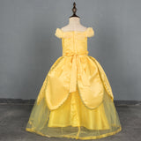 HAWEE Princess Dress Up Costume for Girls Birthday Cosplay Party with Accessories, Yellow - KAMO