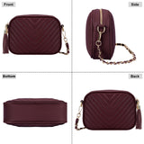 HAWEE Quilted Crossbody Purses for Women Trendy Small Crossbody Shoulder Handbags Clutch Purse Satchel Camera Bag