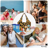 HAWEE Sunflower Tote Bag Water Repellent Travel Handbag Purse with 11 Pockets for Commuting/ Working/ Nursing/ Shopping/ Exercising