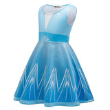 Summer Elsa Sleeveless, One-pieces Anna Elsa Costume Girls Dress, Birthday Party Dress up with Accessories - KAMO