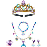 Frozen Princess Dress Up Jewelry Dress Up Set for Girls Jewelry Accessories with Crowns, Necklaces, Wands, Gloves, Earrings - KAMO
