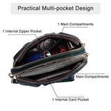 HAWEE Women's Wristlet Wallet Genuine Leather Double Zipper Casual Ruched Clutch Purse, Green