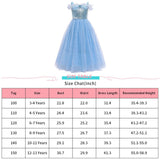 KAWELL Princess Dress Costume, Christmas Party Costume for Toddler Girls 2-11T - KAMO